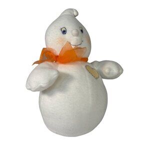 Hallmark Ghost Halloween Plush Toy With Orange Bow & Heart Detail